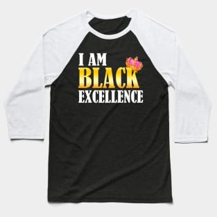 Black Woman Queen T-Shirt I Am Black Excellence Queen Baseball T-Shirt